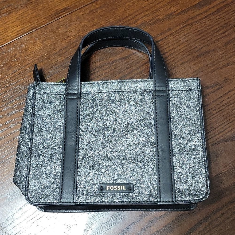 Fossil Maisie Mini Satchel in metallic black/gunmetal